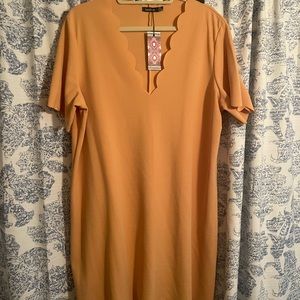 Scalloped Shift Dress